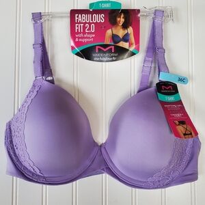 Maidenform Lavender T-Shirt Bra Fabulous Fit 2.0 Sz 36C NWT